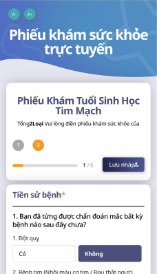 ĐIỀN PHIẾU KHÁM SỨC KHỎE TRỰC TUYẾN TRÊN ĐIỆN THOẠI